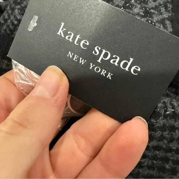 NWT Kate Spade Coat Sparkle Houndstooth Peacoat Cropped Metal Buttons Black Grey - Picture 7 of 7